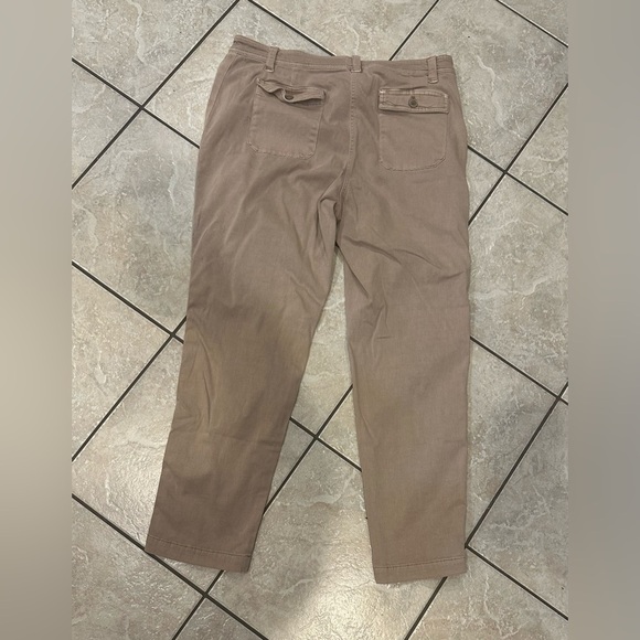 J Jill Flat Front Tan Pants Size 12 - Picture 2 of 5